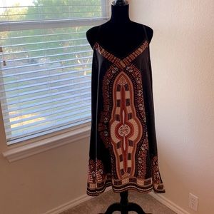 Boho, geometric print slip dress